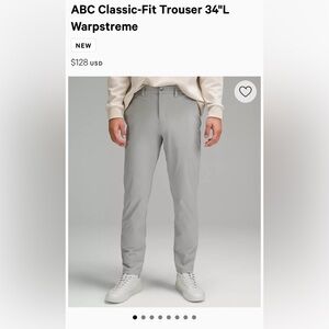 Lululemon ABC Classic Fit Trouser Warpstreme